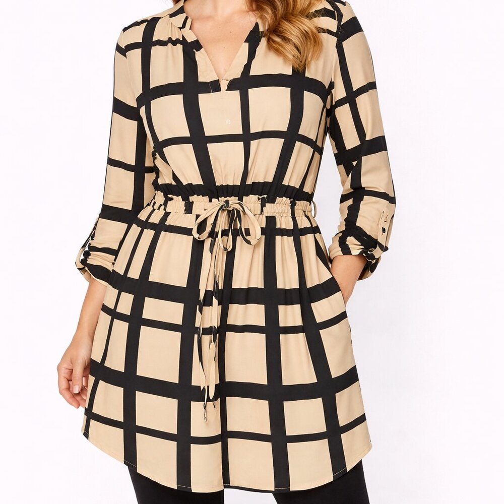 ALMOST FAMOUS Black and White Checkered Dress Medium